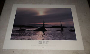 FREE WILLY Movie SIGNED by Bob Talbot ORCA Whale W/COA 24”x34” Print