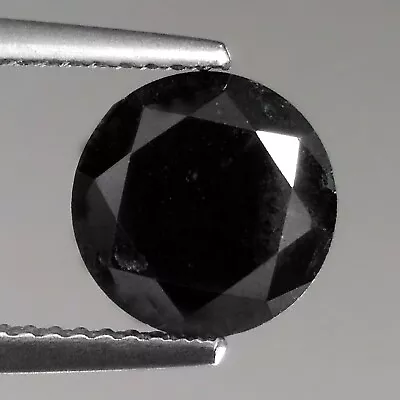 3.11cts 8.9mm Round Fancy Jet Black Natural Earth Mined Loose Diamonds - Image 1 of 3