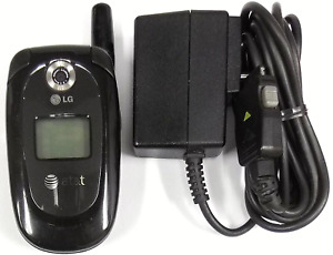 Lg Cg225 - Black ( At&T / Cingular ) Rare Cellular Flip Phone -Bundled / No Back