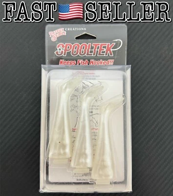 Pacote com 3 Iscas Spooltek FATTY 5" Tailpack Caudas de Substituição, Todas Pérolas - Imagem 1 de 4