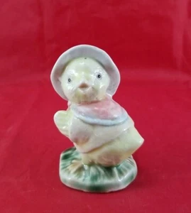 Vintage Anthropomorphic Chicken Duck Figurine Holding Basket 3” Tall - Picture 1 of 6