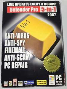 Defender Pro 2007 5-in-1 PC Software For Windows Anti-virus Spy Firewall Repair - Picture 1 of 12
