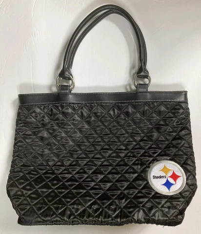 Pittsburgh Steelers NFL Quilted Tote Purse Black Gold Pro-FAN-ity Littlearth Cover