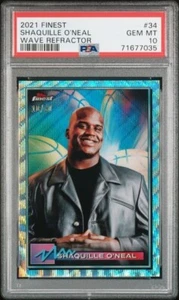 SHAQUILLE O'NEAL #34 - 2022 TOPPS FINEST - WAVE REFRACTOR /30 - PSA 10 - Picture 1 of 2