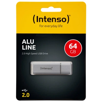 kQ Intenso USB Stick Alu Line 64 GB USB 2.0 Speicherstick silber