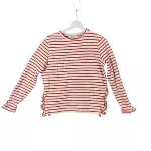 Boden Striped Ruffle Trim Long Sleeve Sweater Red White Women SZ 6 Twee Nautical - Picture 1 of 7