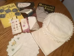 HANKERCHIEFS W/EDGING, PLACEMATS, PATTERN BOOKS - Picture 1 of 1