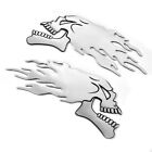 Stylish Sliver Flaming Skull Motorcycle Sticker Decal For Tank Car 3D Gel