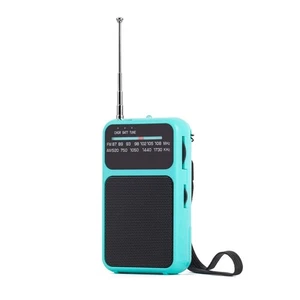 Class FM AM Radio Portable Pocket Built In Speaker Torch Rechargable Blue W209 - Picture 1 of 5