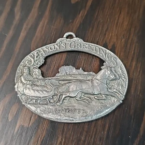 Downs Collectors Showcase 1990 Fine Pewter Seasons Greetings - Picture 1 of 7