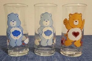VTG • 1983 • Pizza Hut • Care Bears • Drinking Glasses • Lot Of 3 • LTD Ed! - Picture 1 of 2