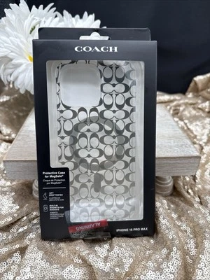 Coach iPhone 16 Pro Max MagSafe Protective Case Signature C  Black Grey Ombré - Image 1 of 4