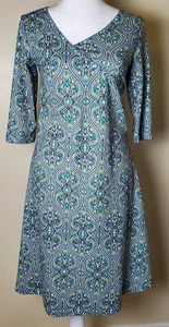 Prana Nadia Veeda Breathe Faux Wickel Sommerkleid Small blau grün Athleisure 3/4 - Bild 1 von 9