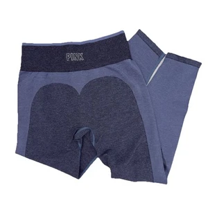 Victoria’s Secret PINK Seamless Tight Leggings Contour Size Large Blue NEW - Picture 1 of 7