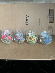 4 Portmeirion Botanischer Garten Gläser stiellos Wein - Bild 1 von 4