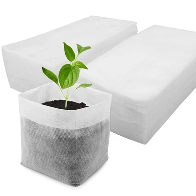 Bolsas para vivero de plántulas, 200 piezas 9 x 9 pulgadas tela no tejida vivero plántulas cultivo... Foto 1 de 4