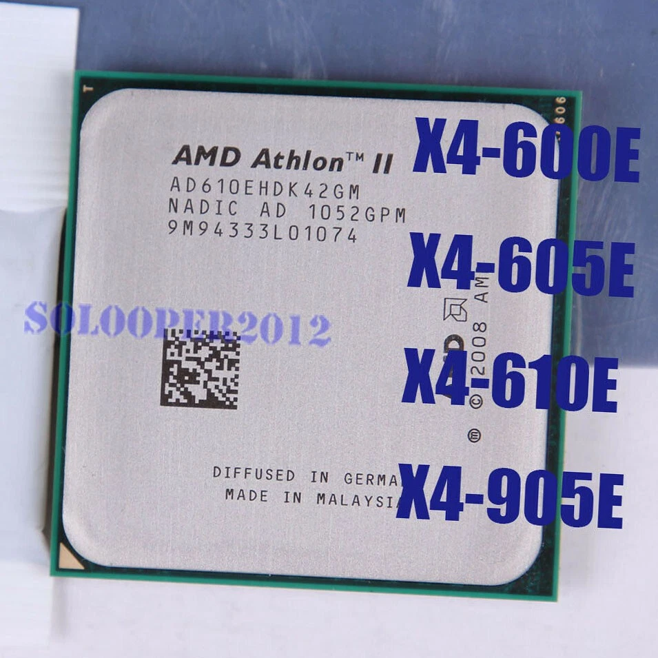 AMD Athlon II X4 600E 605E 610E AMD Phenom II X4 905E CPU Processor Socket AM3 - Image 1 of 1