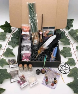 Witch Altar Gift Box, Witchcraft Ingredients, Bottles, Spoon, Mini Broomstick - Picture 1 of 16