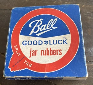 Vintage Ball Good Luck Glas Gummis Schachtel mit 12 normalen Mund geteilte Lasche - Bild 1 von 7