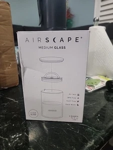 Airscape Glass Coffee Canister Large Bamboo Lid Airtight Vacuum Storage - Picture 1 of 4