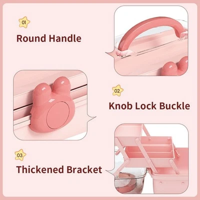 For girls Hair Accessory Organizer Box with Rotating and Clear Compartments - Image 1 of 4