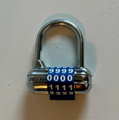 MASTER LOCK 1523D 4-DIGIT COMBINATION PADLOCK Blue - Image 1 of 3