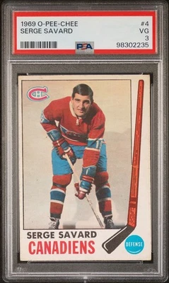 Serge Savard 1969 O-Pee-Chee #4 新秀卡 PSA 3 名人堂蒙特利尔加拿大人传奇 — 第 1/2 张图片