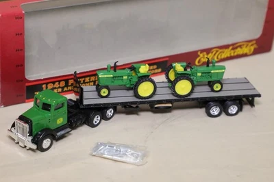 ERTL Amer Classic #5458, 1948 Peterbilt w/ Flatbed Trailer & John Deere 4020sHO - Image 1 of 4