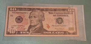2017A $10 Dollar Star Note S/N PB03974299 - Picture 1 of 2