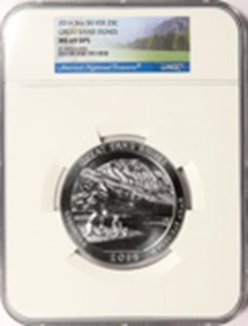 2014 Great Sand Dunes ATB 5 oz Silver Quarter 25c NGC MS69 DPL - Image 1 of 4