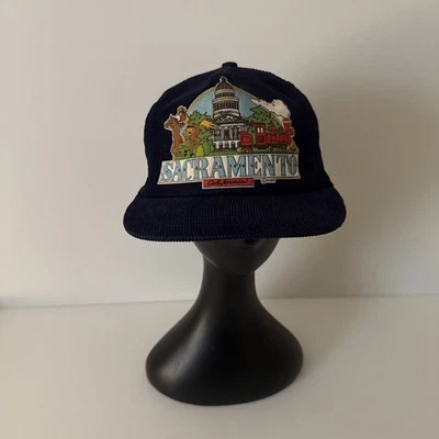 Vintage Smith Western Sacramento California Corduroy Snap Back Hat Blue Cotton - Image 1 of 4