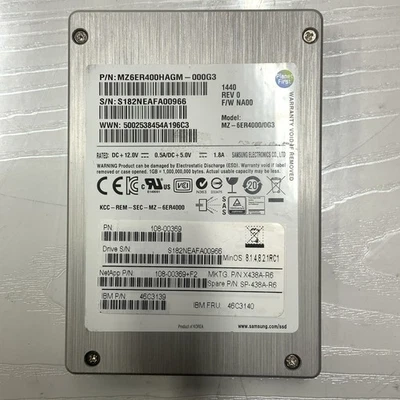 Samsung 400GB SAS 6Gb/s 2.5" SSD | MZ6ER400HAGM-000G3, MZ-6ER4000 (1440) - Image 1 of 3