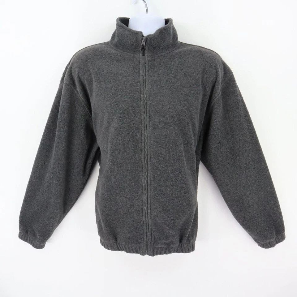 Croft & Barrow C&B Sport Full Zip Fleece Jacket Mens Size M Gray Poly High Neck - Image 1 of 4