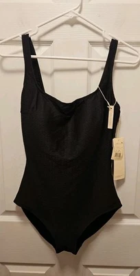 Traje de baño Gottex Texture de una pieza negro talla 12 nuevo con etiquetas 💟 Foto 1 de 4