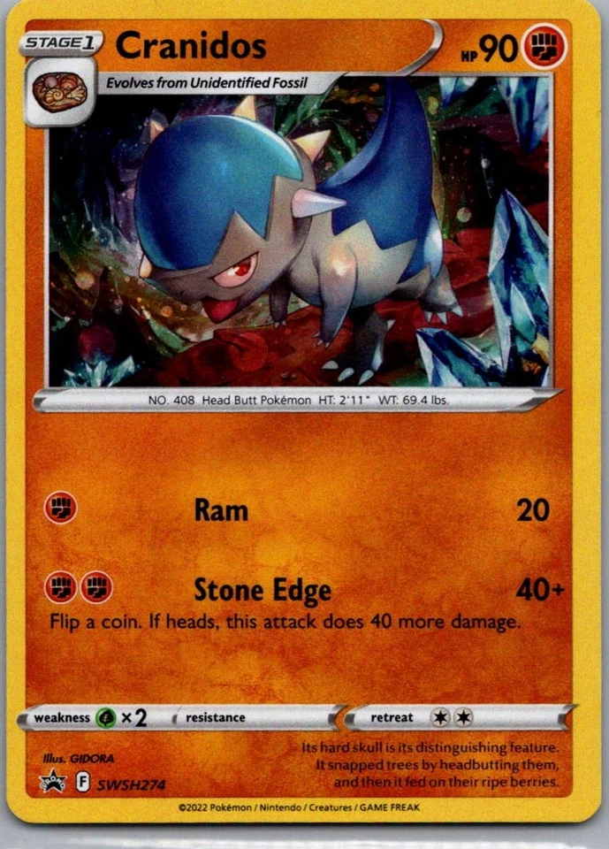 Cranidos Promo SWSH: Sword & Shield Promo Cards SWSH274 NM - Image 1 of 2