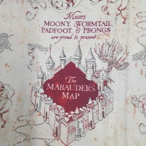 Harry Potter Marauders Map Fabric By Camelot. 100% Cotton 112cm x 2m - Picture 1 of 2