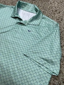 Vineyard Vines Performance Polo Boys Sz XL (18) Green Stretch Golf Club Print - Picture 1 of 7
