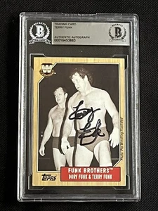 TERRY FUNK 2007 TOPPS HERITAGE WWE SIGNED AUTOGRAPHED CARD BECKETT BAS AUTHENTIC - Picture 1 of 2