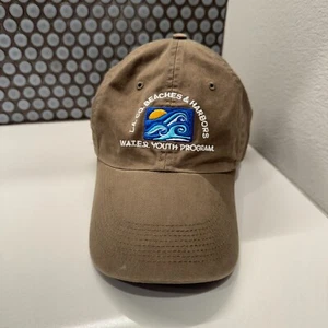 LA Beaches Harbors Water Youth Program Hat Cap Graphic Beige Strap Back Izod - Picture 1 of 6