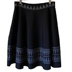 Hale Bob Size Medium Geometric Patterned Knit Pull On A Line Skirt Comfort New