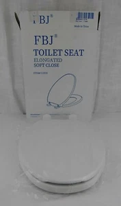 FBJ Elongated Soft Close White Toilet Seat Polypropylene Plastic I1201S Open box - Picture 1 of 5