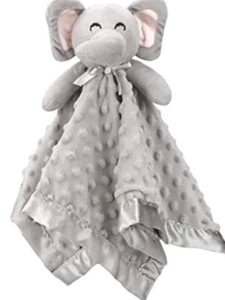 Pro Goleem Elephant Baby Lovey Security Blanket approx 16 inch Satin Back - Picture 1 of 10