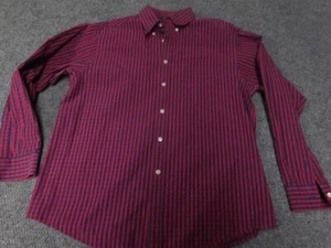 Roundtree and Yorke Mens Shirt Large red Casuals Button Down - Picture 1 of 12