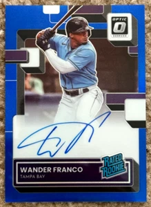 2022 Donruss Optic Wander Franco Rated Rookie Blue Prizm Auto RC #/25 Tampa - Picture 1 of 3