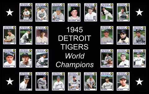 1945 DETROIT TIGERS World Series Team Photo POSTER Man Cave Decor Art Fan Gift Cover
