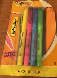 Bic Brite Liner Chisel Tip Fluorescent Highlighters 4 Pack - Picture 1 of 1