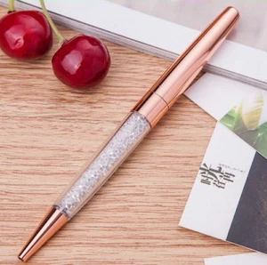 Rose Gold Crystalline Stardust Made With Swarovski Crystals Ballpoint Pen NEW UK - Picture 1 of 5