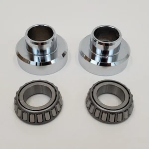 Chrome Head Cups Fork Neck Cups w/ Bearings & Races for 1948-1988 Harley FL FX - Picture 1 of 6
