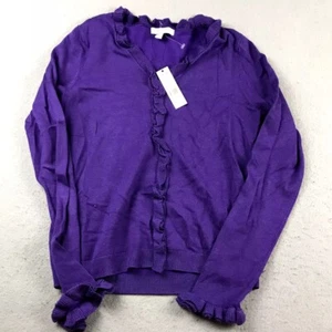 Bogari Sweater Womens Small Purple Raffle Neck Long Sleeves Pullover NWT - Picture 1 of 9