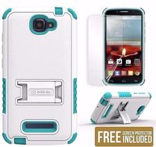 Alcatel OneTouch Fierce 2 7040T Pop Icon Rugged Armor Case Kickstand WHITE MINT